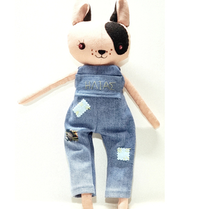 Κούκλα memory pal με όνομα, 50 εκατοστά, σκυλάκι Boston terrier, αγοράκι - λούτρινα, personalised, βρεφικά, δώρο για βάφτιση, κούκλες - 3