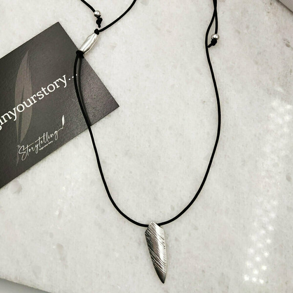 Κολιέ κορδόνι µε λόγχη - ορείχαλκος, επάργυρα, μακραμέ, μακριά - 3