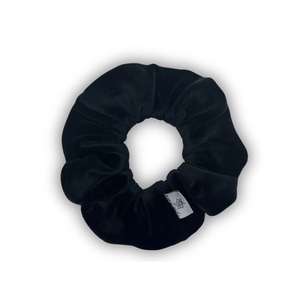 Black velvet regular scrunchie - ύφασμα, βελούδο, για τα μαλλιά, λαστιχάκια μαλλιών