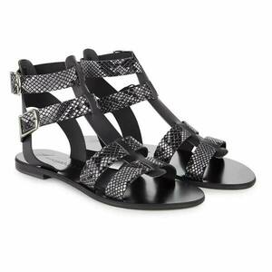 Λέσβος Black Python - δέρμα, αρχαιοελληνικό, φλατ