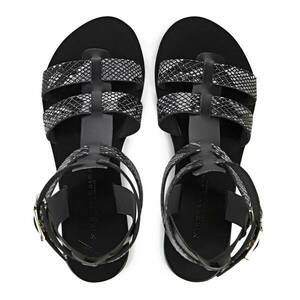 Λέσβος Black Python - δέρμα, αρχαιοελληνικό, φλατ - 3
