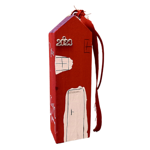 (Εξαντλημένο) Γούρι σπίτι Ι - ύφασμα, ξύλο, σπίτι, γούρια