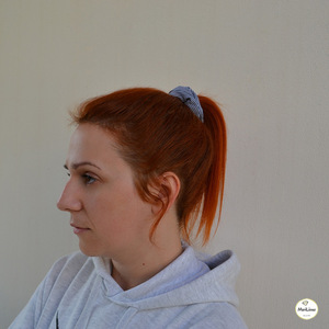 Ριγέ Regural Scrunchie - ύφασμα, ριγέ, λαστιχάκια μαλλιών - 2