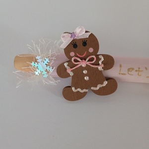 Χριστουγεννιάτικος διακοσμητικός πλάστης - ξύλο, χιονονιφάδα, είδη κουζίνας - 2