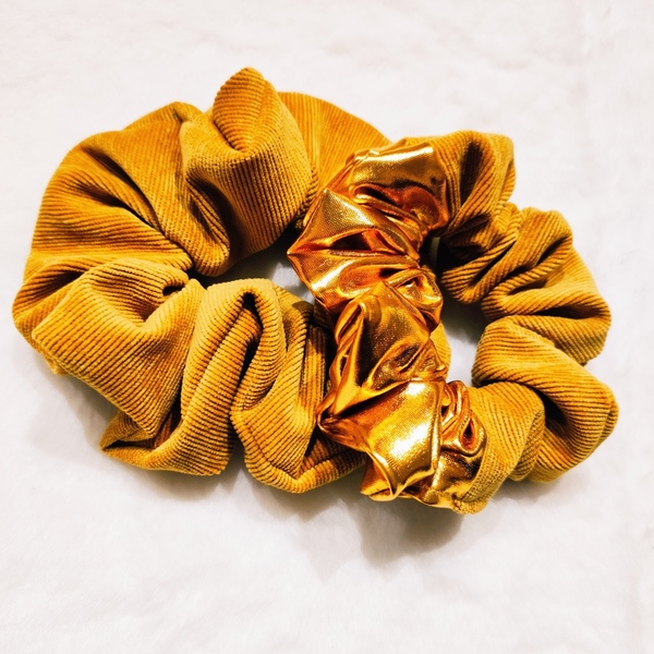 Σετ 2 λαστιχάκια μαλλιών (scrunchies) large & regular - ύφασμα, μοδάτο, για τα μαλλιά, λαστιχάκια μαλλιών