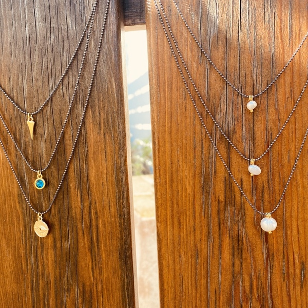Κολιέ layering - Pearls on layers - μαργαριτάρι, ατσάλι, layering, πέρλες, seed beads - 4