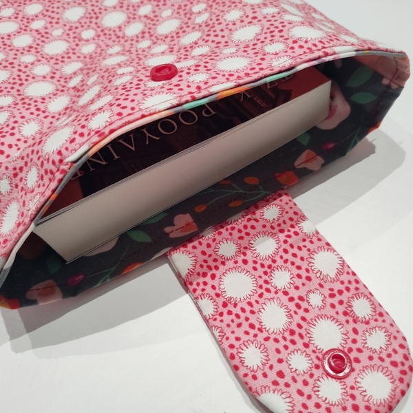 Υφασμάτινη θήκη βιβλίου με αδιάβροχο εσωτερικό "κουκουβάγιες" - ύφασμα, θήκες βιβλίων - 5