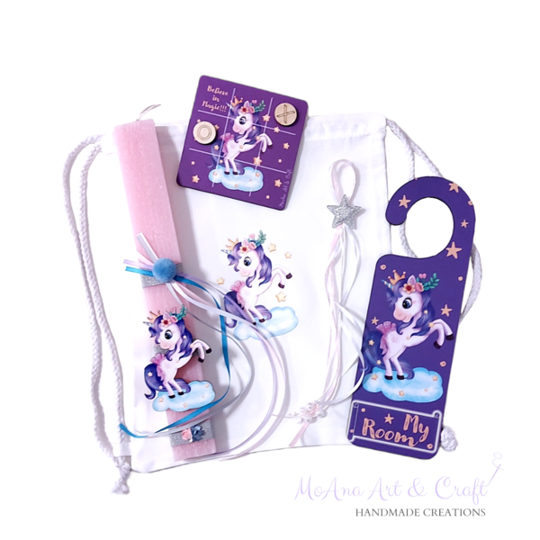 Λαμπάδα σετ μονόκερος 30εκ 1 - κορίτσι, λαμπάδες, σετ, μονόκερος, για παιδιά - 2