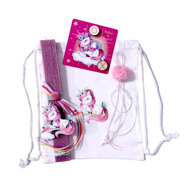 Λαμπάδα σετ μονόκερος 30εκ με τρίλιζα 1 - κορίτσι, λαμπάδες, σετ, μονόκερος, για παιδιά