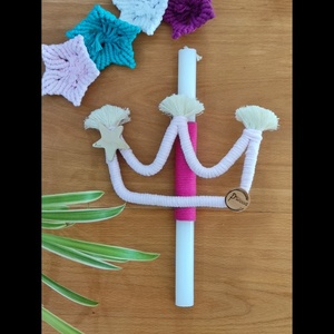 Λαμπάδα στέμμα macrame 100% χειροποίητο. - λαμπάδες, για παιδιά, πριγκίπισσες, για μωρά - 2