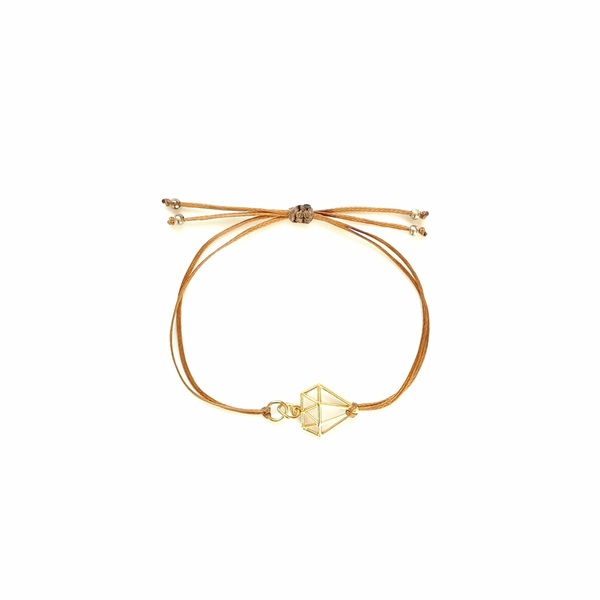 Macrame απλό βραχιόλι διαμαντάκι - μακραμέ, ατσάλι, χεριού, αυξομειούμενα