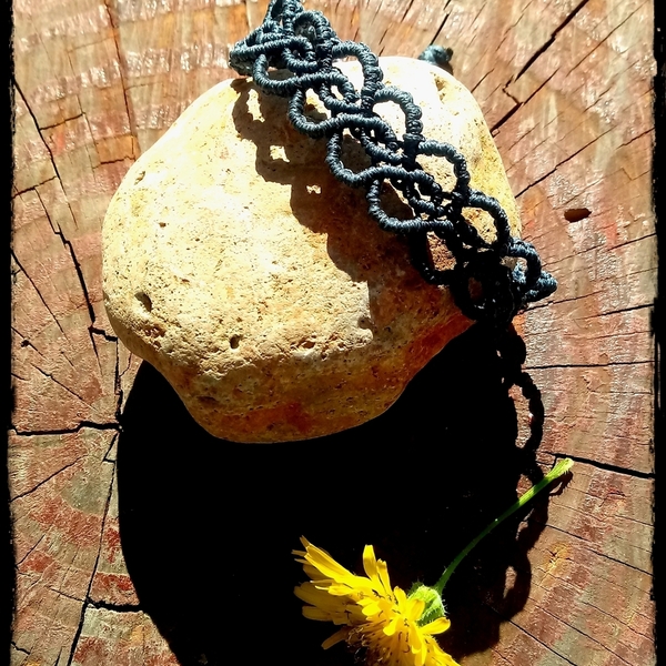 Βραχιόλι macrame "Wide endless hearts" - καρδιά, μακραμέ, κορδόνια, χεριού, αυξομειούμενα - 2