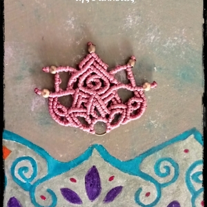Κοκκαλάκι - μπαρέτα macrame "Lotus" - νήμα, μέταλλο, hair clips - 2
