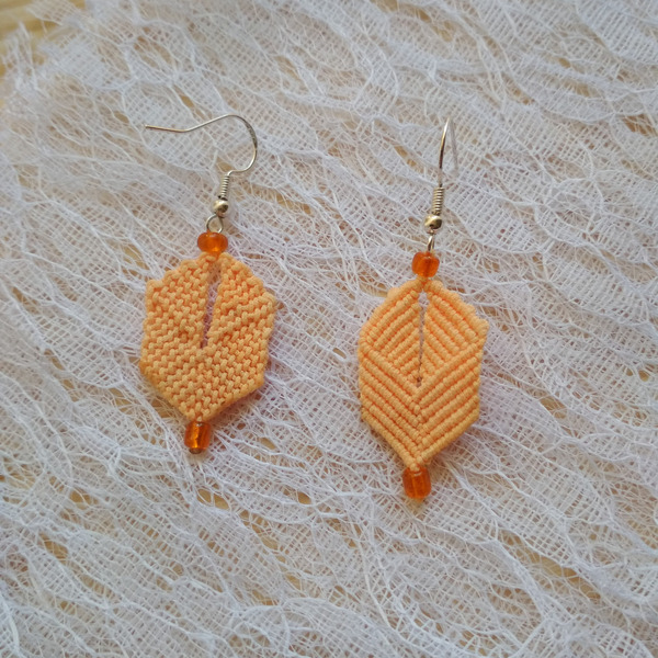 μακραμέ σκουλαρίκια - ασήμι 925, μακραμέ, boho, κρεμαστά, γάντζος - 5