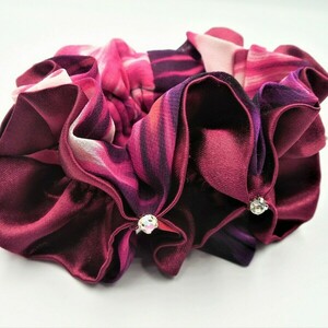 Scrunchie για τελείωμα κότσου μπαλαρίνας._2 - ύφασμα, λαστιχάκια μαλλιών