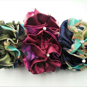 Scrunchie για τελείωμα κότσου μπαλαρίνας._2 - ύφασμα, λαστιχάκια μαλλιών - 2