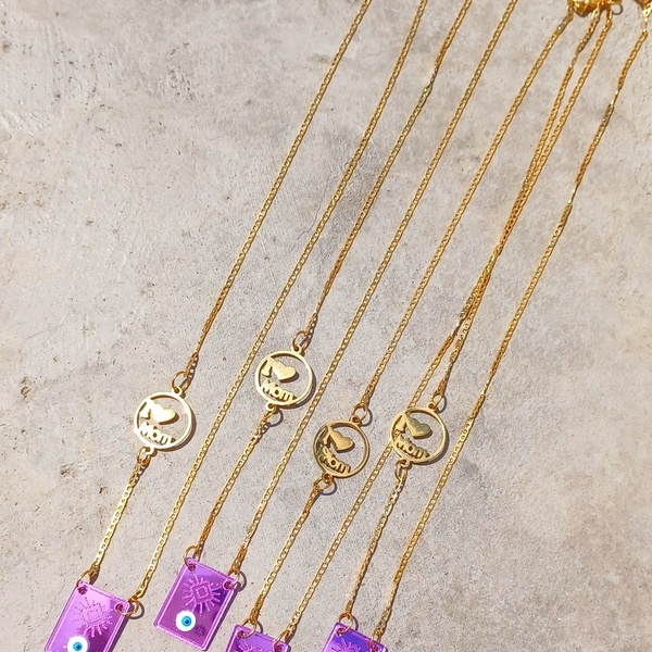 Ατσάλινο κολιέ με ματάκι από πλεξι με το I love mum - μαμά, ατσάλι, layering, δώρο οικονομικό - 2