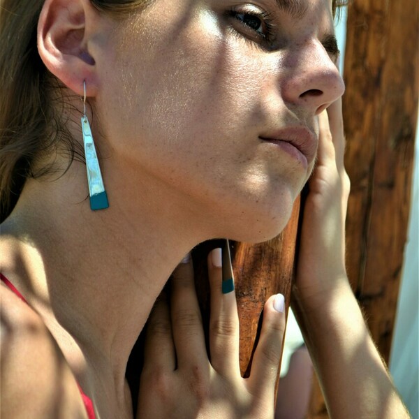 Pulvis - ασήμι 925, μακριά, κρεμαστά, μεγάλα, γάντζος