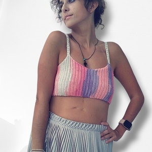 Crop top Brallette Summer Vibes - βαμβάκι, crop top