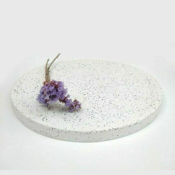 Tσιμεντένος στρογγυλός δίσκος terrazzo 20.5 X 2.0 //mozaikuT - τσιμέντο, σκυρόδεμα, πιατάκια & δίσκοι - 2