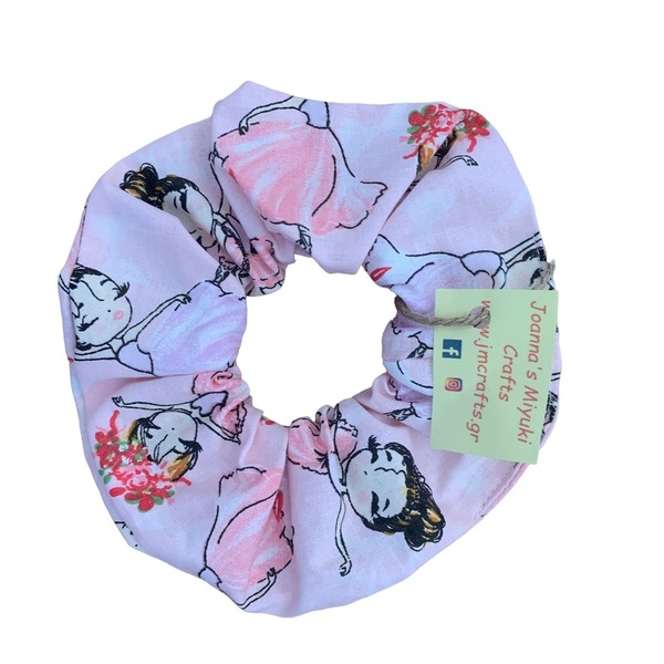 Scrunchie Μπαλαρίνες - ύφασμα, μπαλαρίνες, για τα μαλλιά, δώρα για γυναίκες, λαστιχάκια μαλλιών