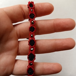 Unisex One colour chain Βραχιόλι14cm+10cm ανοιγοκλεινομενο macrame fifirixtra-Αντίγραφο - μακραμέ, κορδόνια, χάντρες, χεριού, αυξομειούμενα - 2