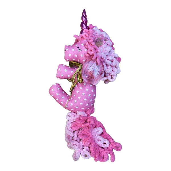 Μονοκερος ,30εκ. αγκαλιας,παιχνιδι και διακοσμητικο.φουξια με αστερακια ασπρα - κορίτσι, δώρα για βάπτιση, παιχνίδια, μονόκερος, δώρα γενεθλίων, δώρο γέννησης - 4