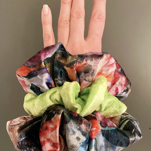 Λάστιχο scrunchie silky - ύφασμα, λαστιχάκια μαλλιών - 2