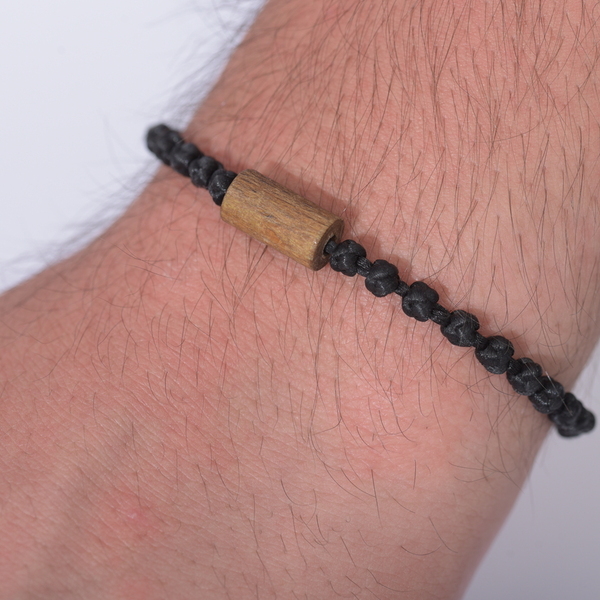 Ανδρικό Χειροποίητο Κομποσκοίνι Μοναστηριακού Τύπου με Ξύλινη Χάντρα - ξύλο, βραχιόλια, κορδόνια, χάντρες, γούρια