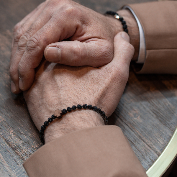 Ανδρικό Χειροποίητο Κομποσκοίνι Μοναστηριακού Τύπου με Ξύλινο Σταυρό - ξύλο, βραχιόλια, κορδόνια, σταυροί, γούρια - 2