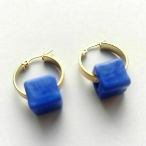 DIY KIT ΚΟΣΜΗΜΑΤΩΝ "THE LUCKY HOOPS EARRINGS" - κρίκοι, ατσάλι, evil eye, zamak - 4