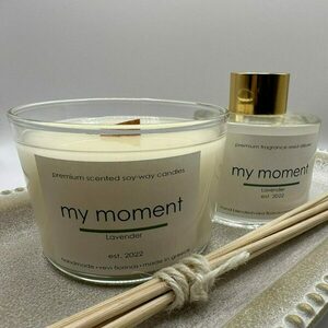 Scented soy wax candle Lavender Αρωματικό κερί σόγιας με ξύλινο φυτίλι και γυάλινο ποτήρι ασφαλείας 160 gr - αρωματικά κεριά - 2
