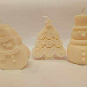 Σετ Χριστουγεννιάτικο τριών κεριών - χαρτί, αρωματικά κεριά, σετ δώρου