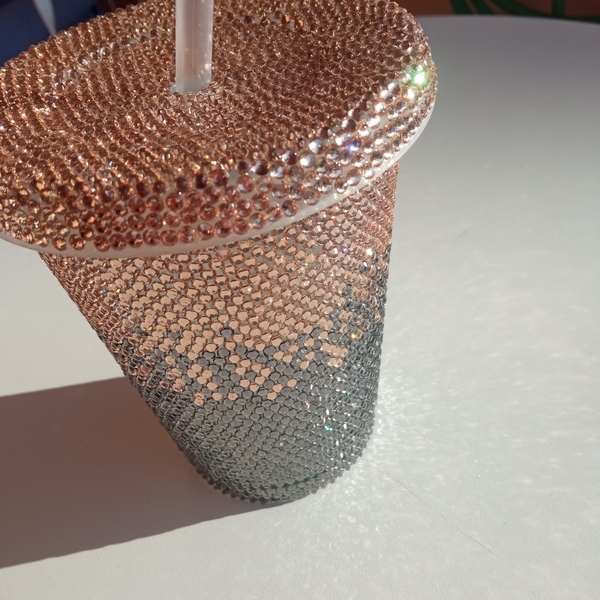 Ποτήρι με strass δίχρωμο rhinestone bundle 500ml - πλαστικό, κούπες & φλυτζάνια - 4