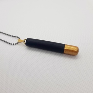 "Bullet I" Χειροποιήτο μοτίφ απο πολυμερικό πηλό 6εκ - επιχρυσωμένα, πηλός, μακριά, μενταγιόν