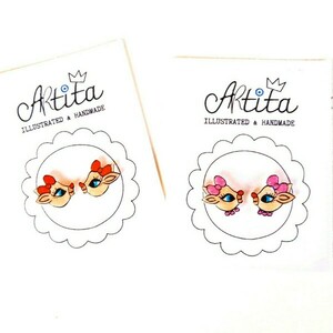 Μικρά Ελαφάκια, Ρούντολφ ,Μικρά ζωγραφιστά σκουλαρίκια, Καρφωτά Χριστουγεννιάτικα Σκουλαρίκια - πλαστικό, καρφωτά, χριστουγεννιάτικα δώρα, καρφάκι - 2