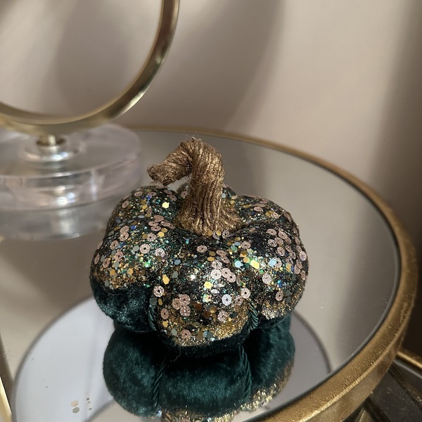 Κολοκύθα βελούδινη γούρι με ματάκι - σπίτι, βελούδο, χριστουγεννιάτικα δώρα, κολοκύθα, γούρια - 3