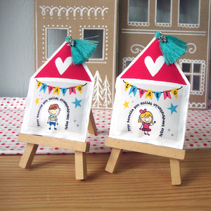 Για την δασκάλα - δάσκαλο γούρι σπιτάκι 2026 - Μαγνητάκι - 10 x 7εκ. - ύφασμα, σπίτι, δασκάλα, γούρια, προσωποποιημένα - 2