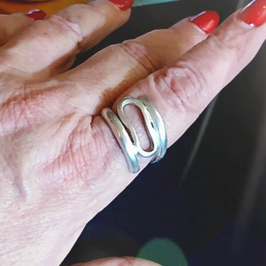"Sirius Ring" - ασήμι 925, γεωμετρικά σχέδια, boho, σταθερά - 5