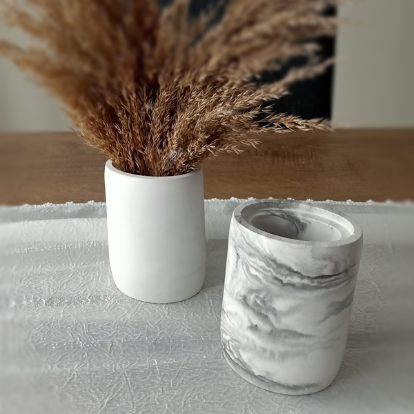 Βάζο χειροποίητο από γύψο διάστασης Υ10xM7xΠ6 - βάζα & μπολ, σπίτι, γύψος