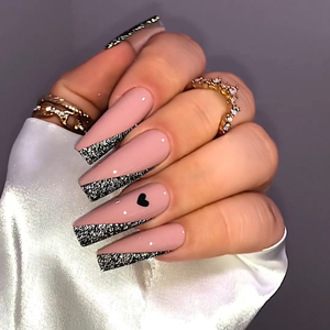 Press On Nails - Hearts Flash Glitter - 2