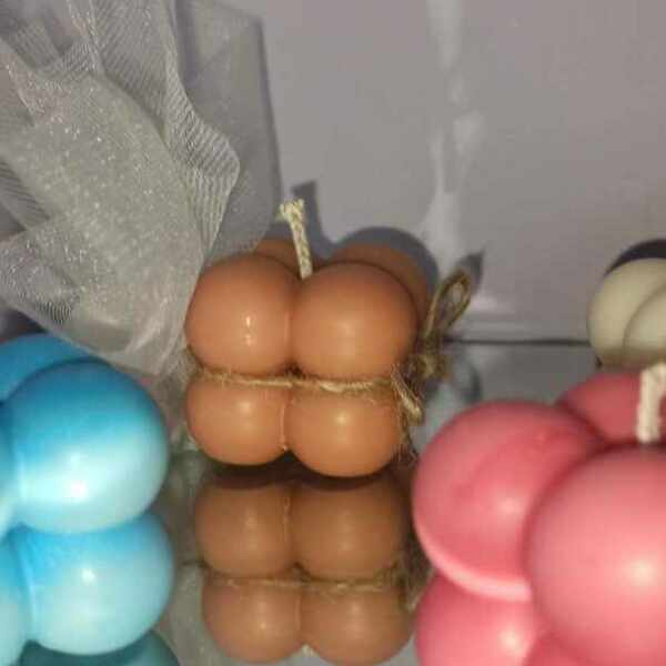 Mini bubble - χειροποίητα, γάμου, vegan κεριά - 3