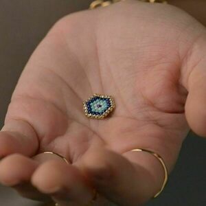 Miyuki Κρεμαστό Στοιχείο - Μάτι| The Gem Stories Jewelry - επιχρυσωμένα, μάτι, χάντρες, miyuki delica, ατσάλι