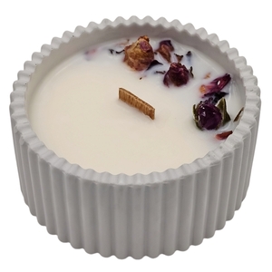 Minimal Χειροποίητο Αρωματικό Κερί Σόγιας σε Κεραμικό δοχείο με ξύλινο φυτίλι - αρωματικά κεριά, κερί σόγιας, soy candles, vegan κεριά - 3