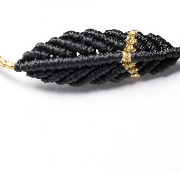 Μακραμέ βραχιόλι φτερό - νήμα, φτερό, χεριού, αυξομειούμενα - 2