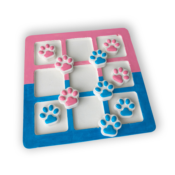 Τρίλιζα "Πατούσες" από Λευκό Τσιμέντο με Ροζ & Μπλε Αποχρώσεις 19εκ Χ 19εκ - κορίτσι, αγόρι, τρίλιζα