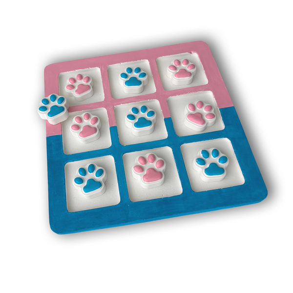 Τρίλιζα "Πατούσες" από Λευκό Τσιμέντο με Ροζ & Μπλε Αποχρώσεις 19εκ Χ 19εκ - κορίτσι, αγόρι, τρίλιζα - 3