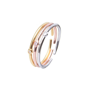 Σετ λεπτών Δαχτυλιδιών σε 3 Αποχρώσεις| The Gem Stories Jewelry - επιχρυσωμένα, ασήμι 925, επιπλατινωμένα, χεριού, αυξομειούμενα