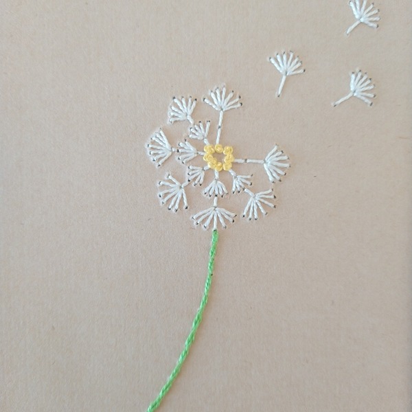 Κεντημένο τετράδιο Α5 ενός θέματος με θέμα dandelion - τετράδια & σημειωματάρια - 2