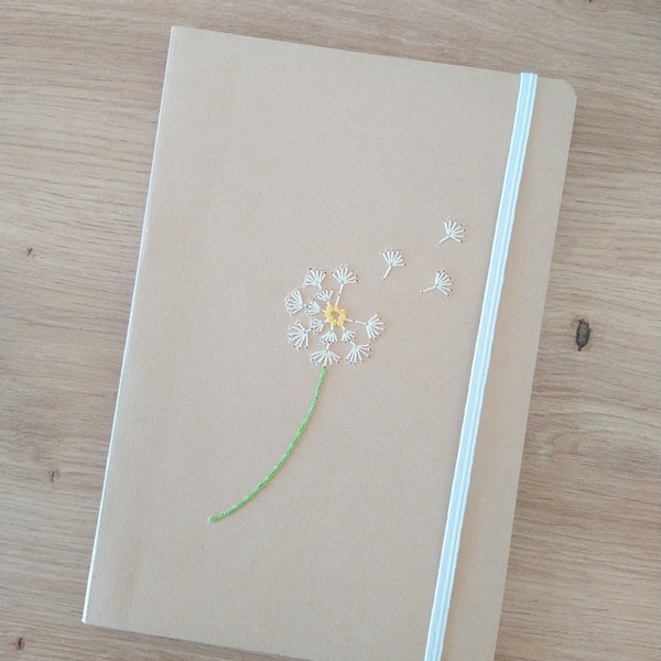Κεντημένο τετράδιο Α5 ενός θέματος με θέμα dandelion - τετράδια & σημειωματάρια - 3